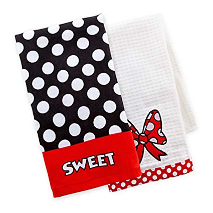 Disney Parks Minnie Mouse Kitchen Dish Towel Set of 2 NEW