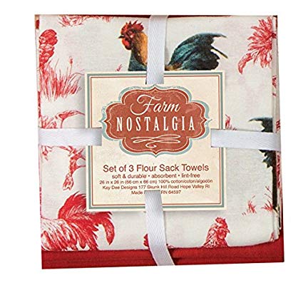 Kay Dee Designs A8326 Farm Nostalgia Flour Sack Towels (Set of 3)