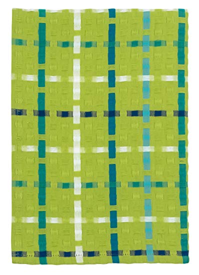 100% Cotton Lime Aqua & Blue Plaid 20