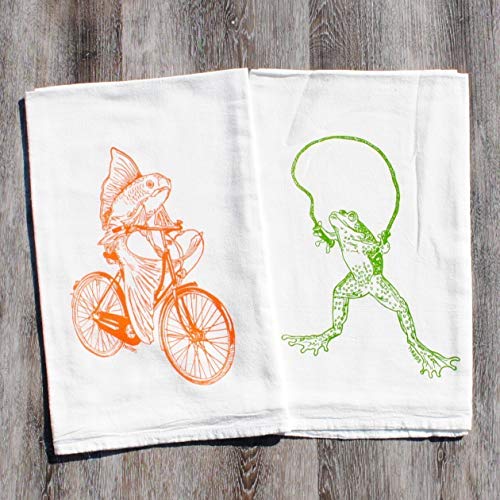 Kitchen Tea Towel Set of 2 - 100% Cotton Flour Sack - 26