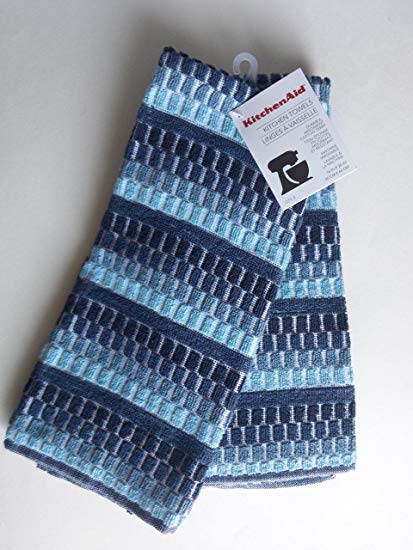 KitchenAid 2 Blue Willow Squares Towels