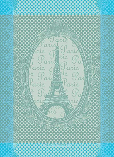 Garnier Thiebaut, Eiffel Vintage (Vintage Eiffel Tower) Celadon, 22 by 30