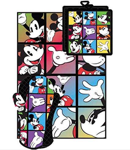 Disney Rumics Cube Mickey Kitchen Towel Set [3-Piece Set]