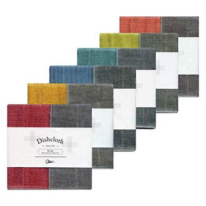 IPPINKA Nawrap Assorted Bichotan Charcoal Dishcloth Set, Set of 6, Surprise Colors