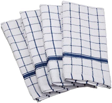 DII Cotton Terry Windowpane Dish Towels, 16 x 26